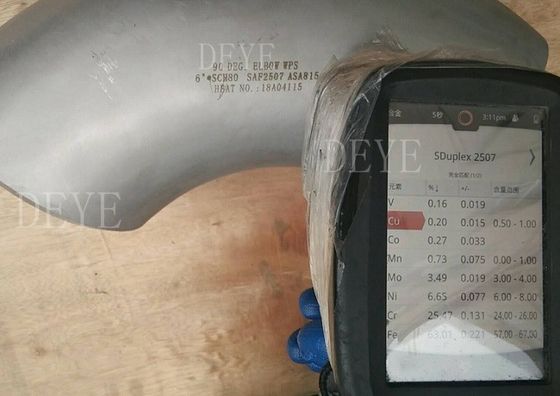 Duplex Stainless Steel Pipe Fittings UNS31803 32750 For Corrosion Critical